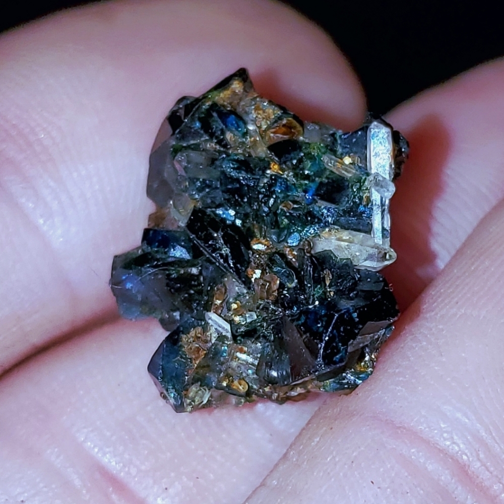 Lazulite with quartz and siderite crystal